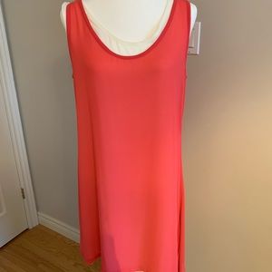 Pretty chiffon 2 layer dress asymmetrical hemline